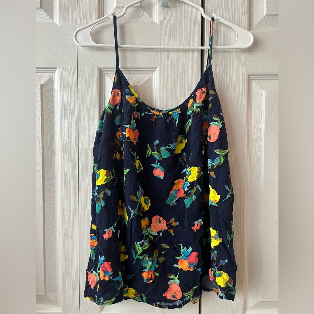 Merona Navy Floral Camisole Top